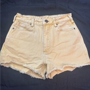 Billabong x Wrangler High-Waisted Yellow Frayed Shorts